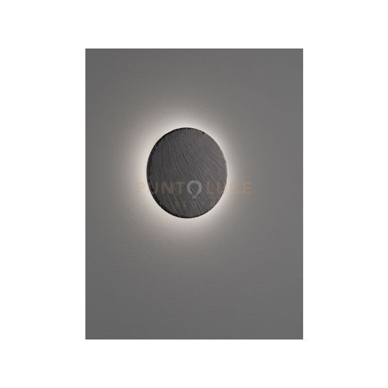 foto del prodotto raven applique led 9w 1000lm, 3000k rotonda in aredesia nera luce indiretta intensita regolabile con interruttore d. 20cm