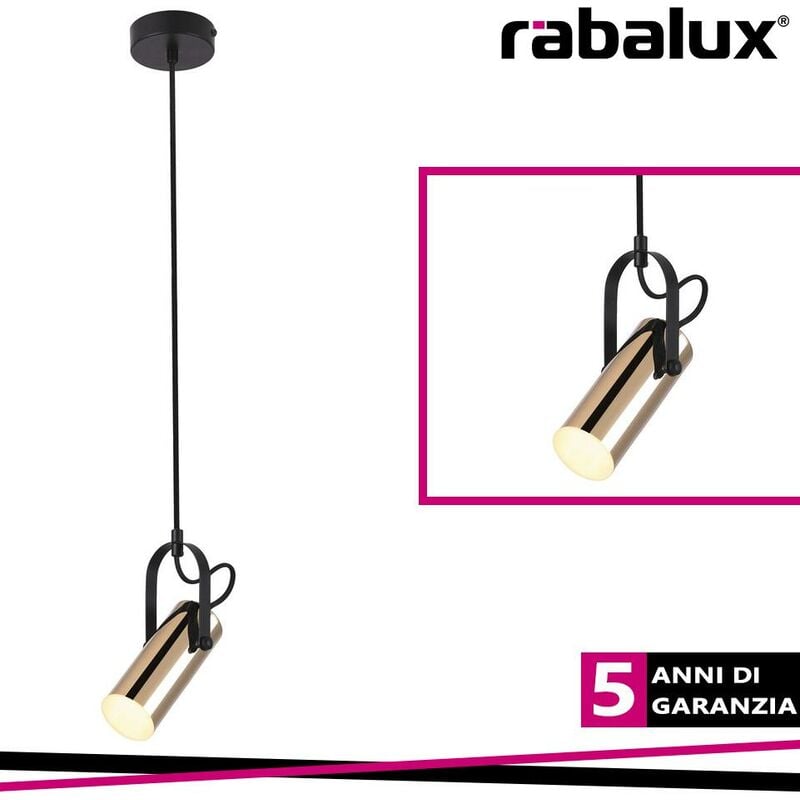 foto del prodotto raven pendant, led 5w 3000k black/gold - luce calda