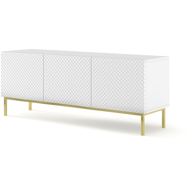 foto del prodotto ravenna c mobile tv 150 3d in mdf diamantato bianco lucido con cornice