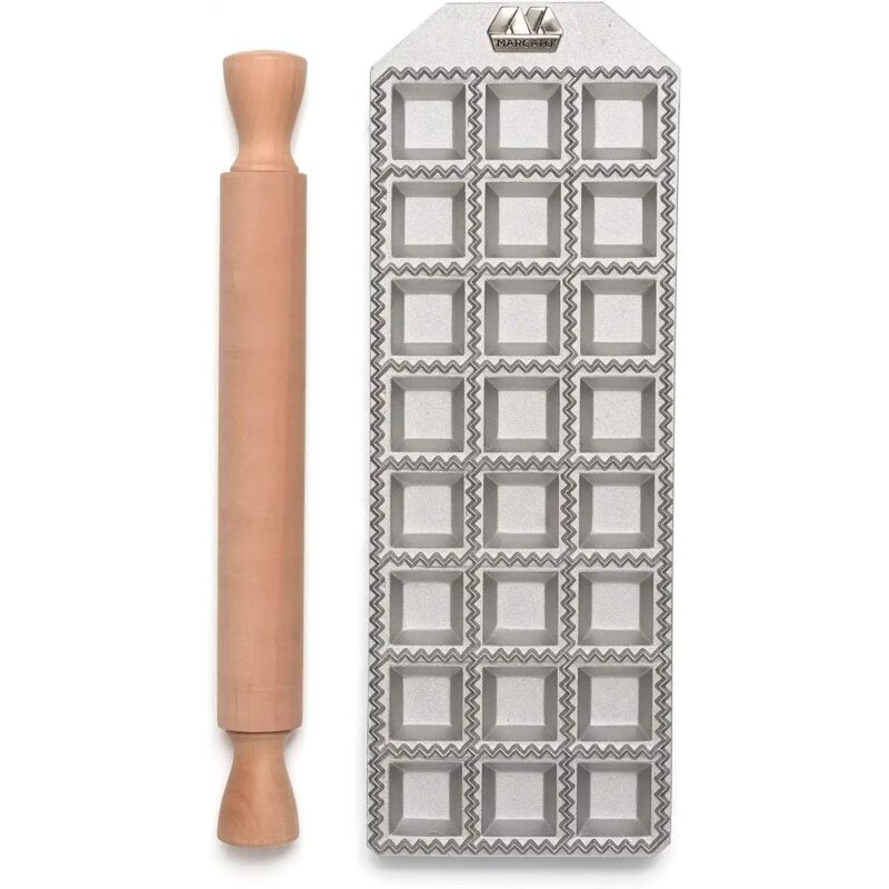 foto del prodotto raviolatrice tavola tavoletta per 24 ravioli quadrati da 35 mm con mattarello