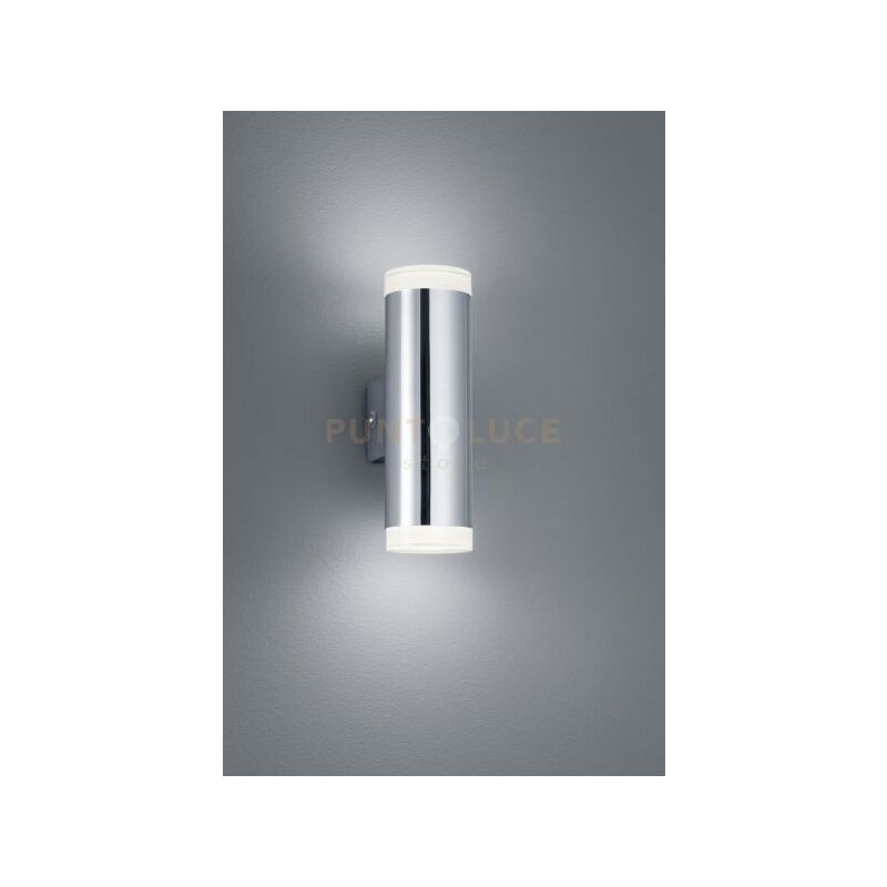 foto del prodotto ray applique led 2x 4w 340lm, 3000k per bagno bi emissione luminosa metallo cromato e diffusore bianco ip44 h. 16,6cm