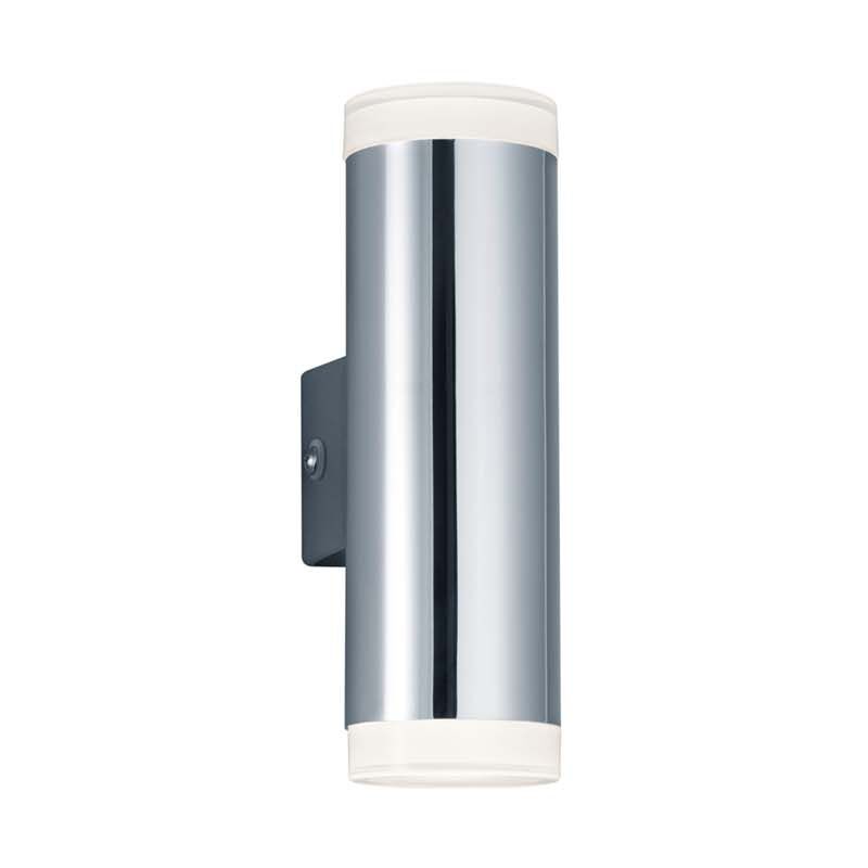 foto del prodotto ray applique led per bagno biemissione luminosa metallo cromato e diffusore bianco ip44 h. 16,6cm