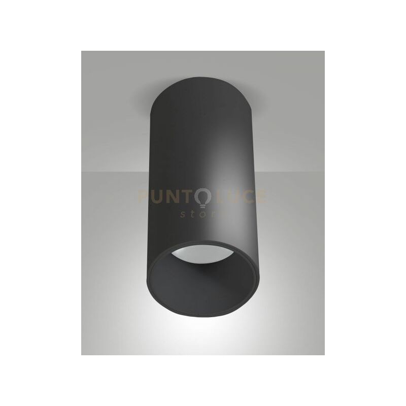 foto del prodotto ray plafoniera nera cilindrica a led 15w 3000k 1440lm