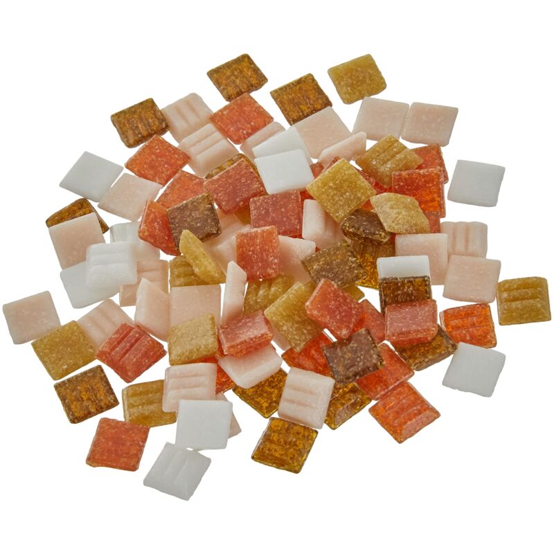 foto del prodotto rayher 1453031, set tessere per mosaico, tasselli in vetro, piastrelle ideali per decorazioni e fai da te, 1x1 cm, ca. 1300 pz, sfumature di marrone