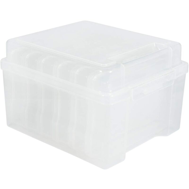 foto del prodotto rayher 39572000 contenitore trasparente con 6 box interni, 210x185x140mm, per accessori gioielleria, scrapbooking, articoli da bricolage salvaspazio