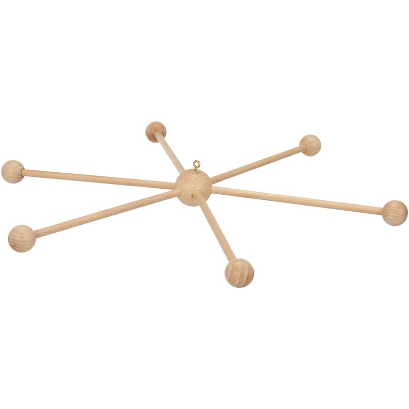foto del prodotto rayher 6115500 giostrina per culla, mobile in legno stella, 33 cm diametro, kit di montaggio, legno di faggio, mobile con 6 braccia da attaccare