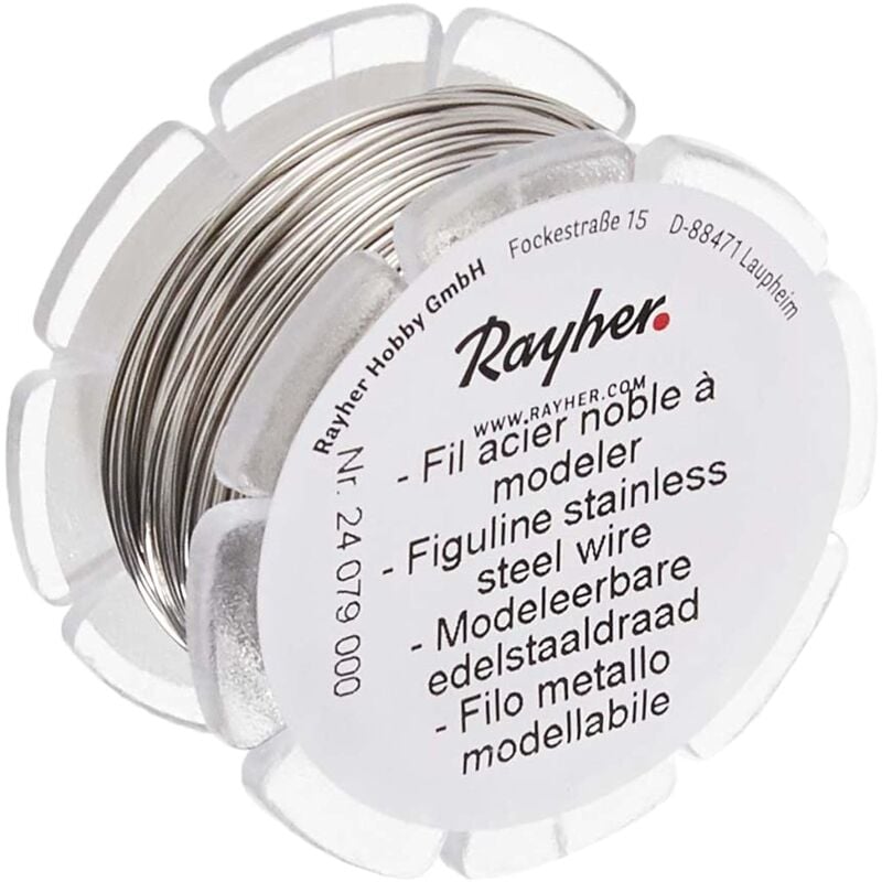 foto del prodotto rayher filo per modellazione in acciaio inox, 0,5 mm, 10 m