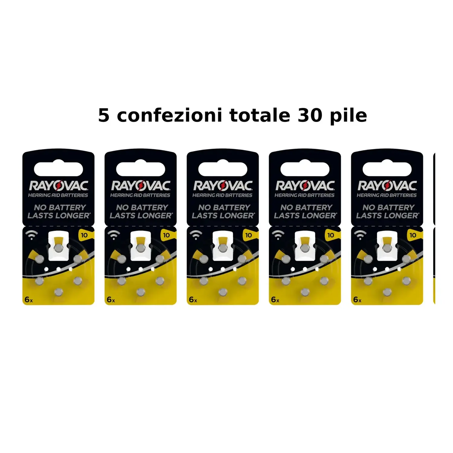 foto del prodotto rayovac 30 batterie pile apparecchio acustico protesi uditiva pila rayovac pr10 10