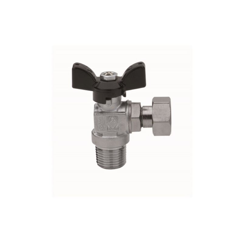 foto del prodotto rb valvola a sfera a squadra filettatura maschio con girello 1 2 x 1 2 dn 15 pn 30