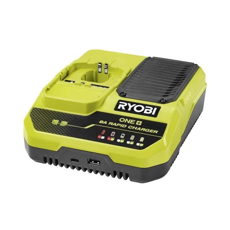 foto del prodotto rc18180 caricabatterie ultra rapido 18v usb c usb a 4.0ah in 40min ryobi