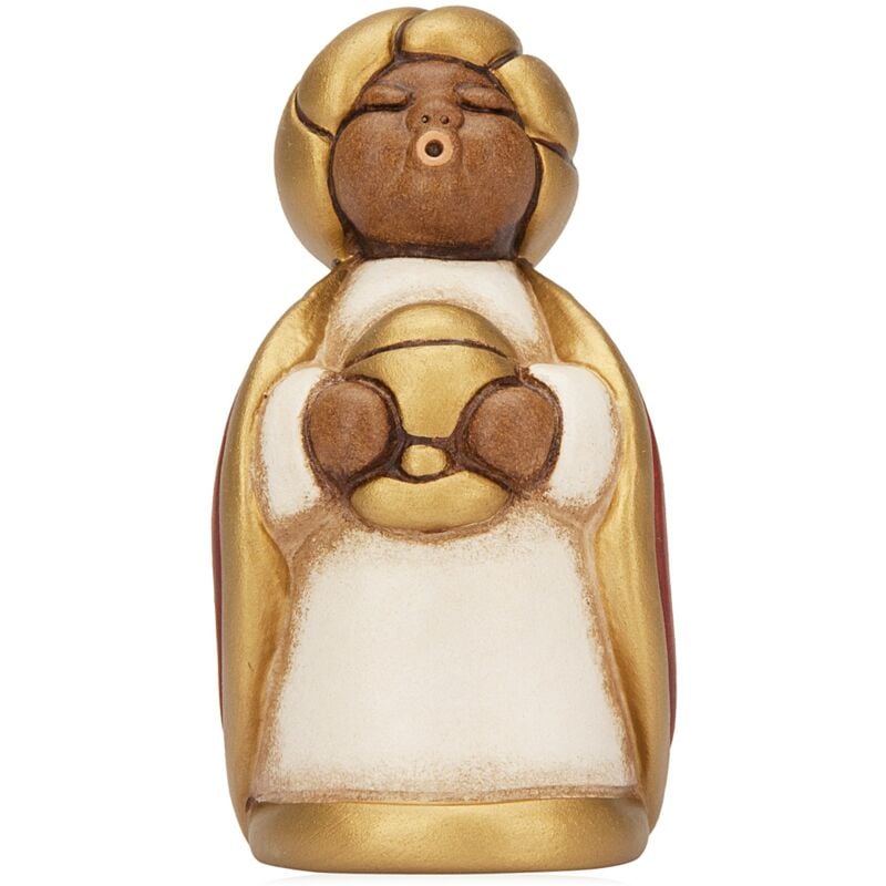 foto del prodotto re magio melchiorre con oro - versione rossa - statuine presepe classico - ceramica - i classici - thun