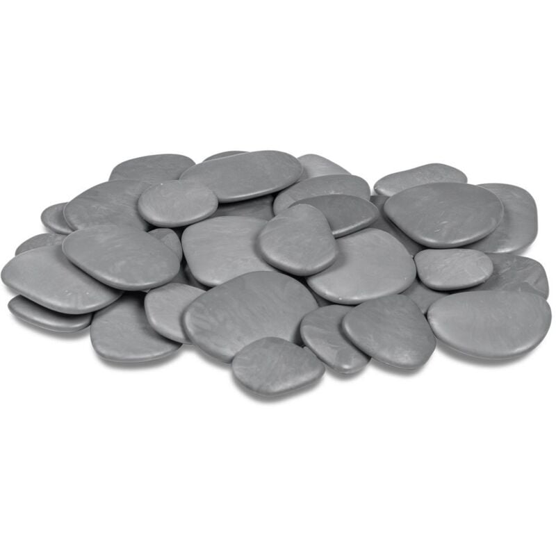 foto del prodotto re-pebbles confezione da 50 sassi decorativi grigi 50x25cm in plastica riciclata