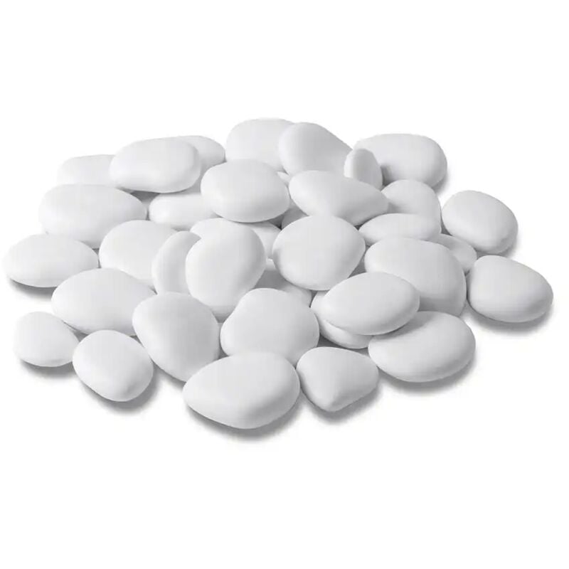 foto del prodotto re pebbles confezione da 80 sassi decorativi bianco 25x25cm plastica riciclata