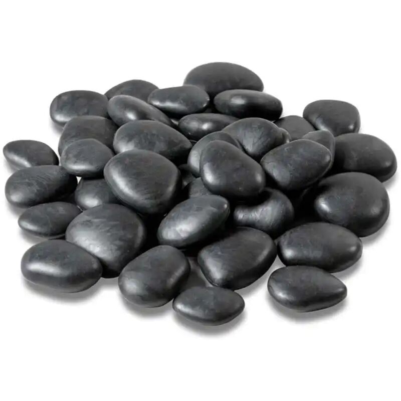 foto del prodotto re pebbles confezione da 80 sassi decorativi nero 25x25cm in plastica riciclata