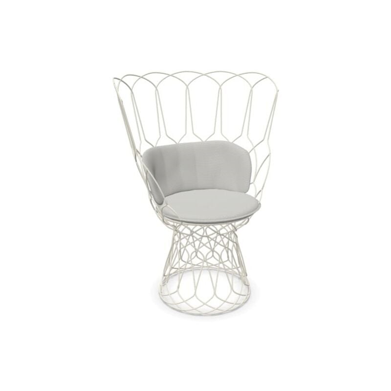 foto del prodotto re trouve poltrona bianco raggrinzato con cuscino bianco trama stretta 71