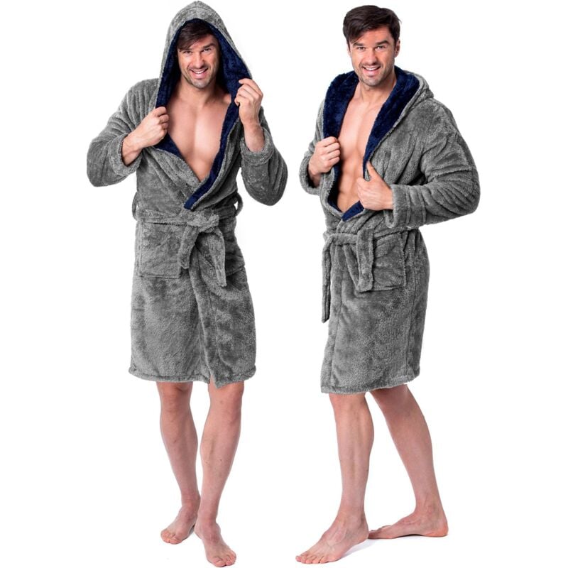 foto del prodotto rea accappatoio jordan grigio navy uomo m