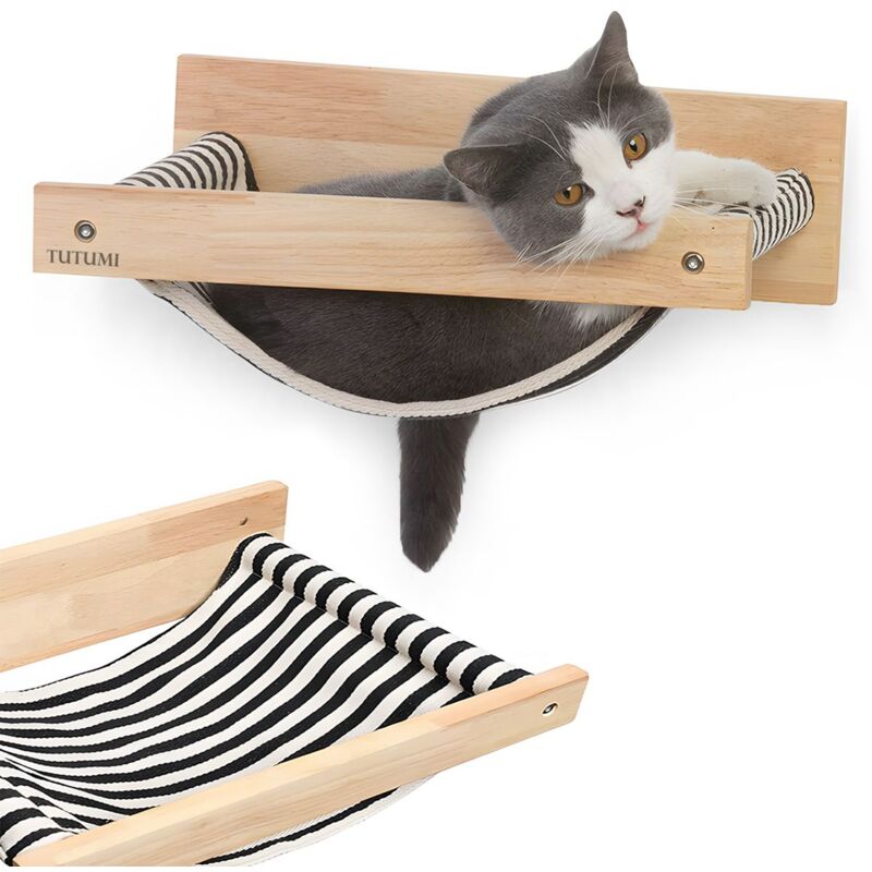 foto del prodotto rea amaca per gatti tutumi p70512 beige stripes