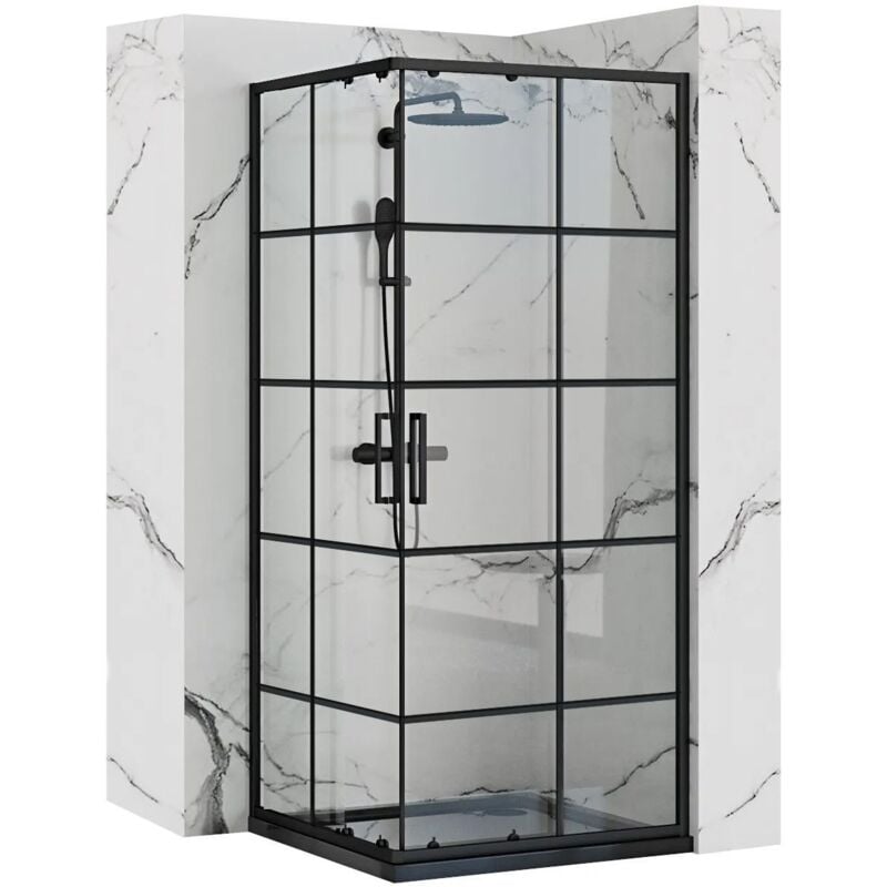 foto del prodotto rea cabina doccia concept black 80x80