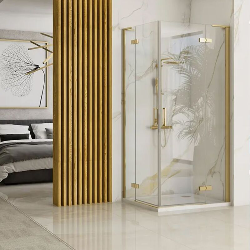 foto del prodotto rea cabina doccia hugo double brush gold 100x100
