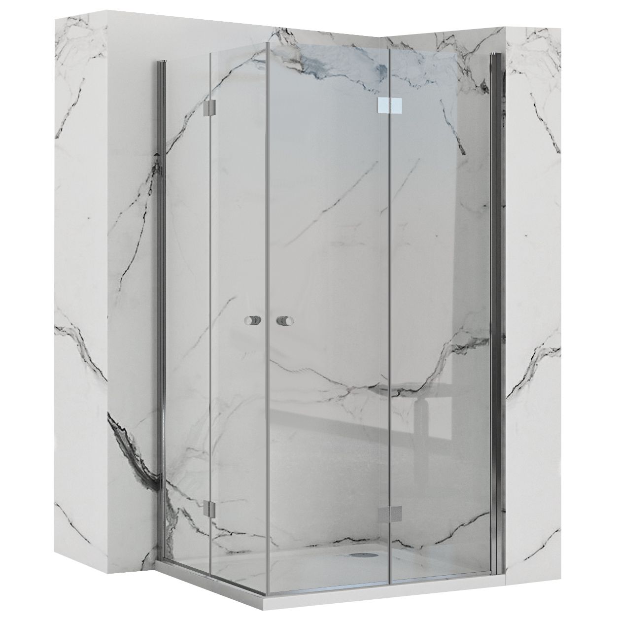 foto del prodotto rea cabina doccia pieghevole fold chrome modulare 80x90