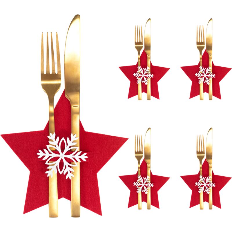 foto del prodotto rea coperchio posate natale 4 pz renna rosso 311378a