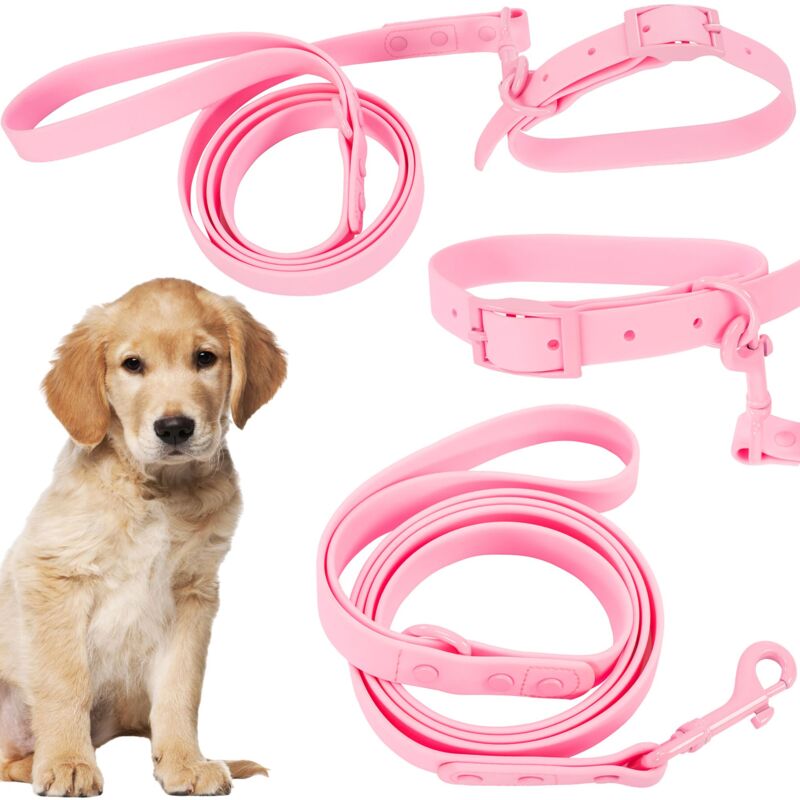 foto del prodotto rea guinzaglio e collare pj 072 pink m