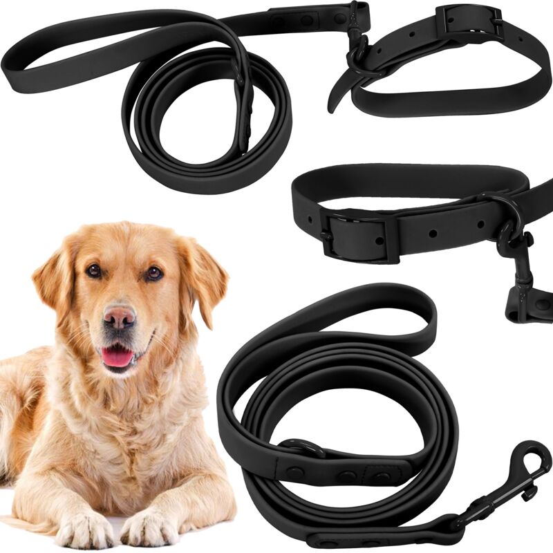 foto del prodotto rea guinzaglio e collare pj 075 black l