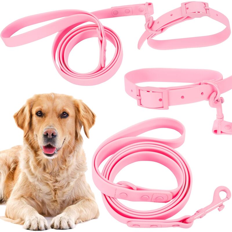 foto del prodotto rea guinzaglio e collare pj 076 pink l