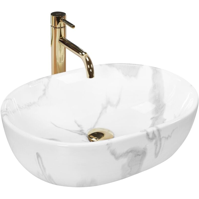 foto del prodotto rea lavabo da appoggio amelia marmo shiny