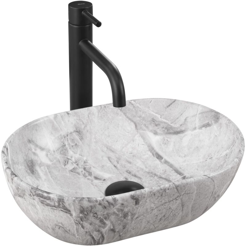 foto del prodotto rea lavabo da appoggio amelia mini stone matt