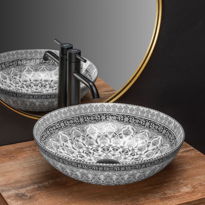 foto del prodotto rea lavabo da appoggio arte dark grey