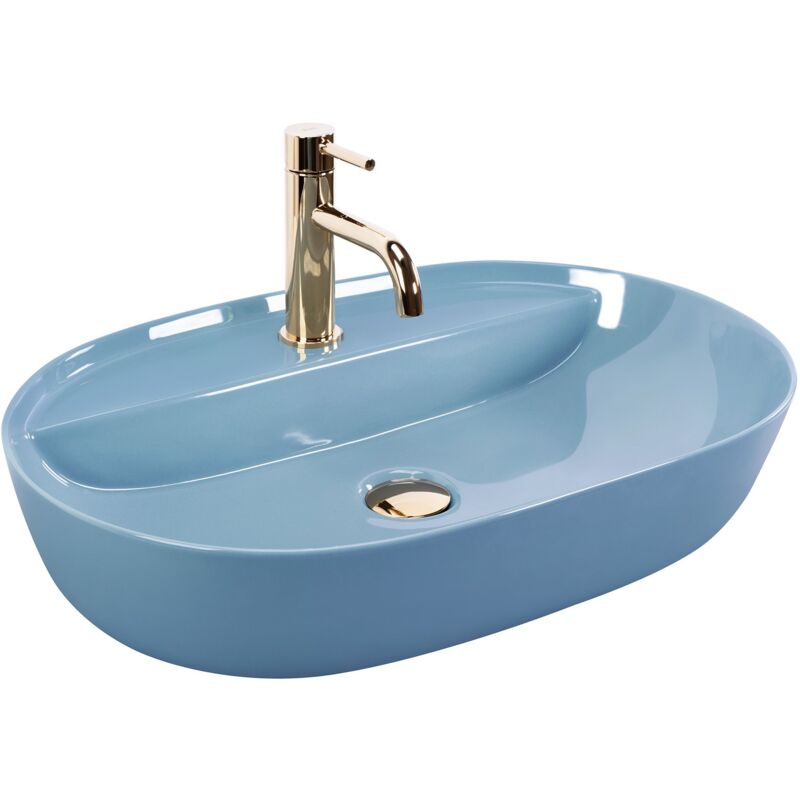 foto del prodotto rea lavabo da appoggio aura 61 l.blue shiny