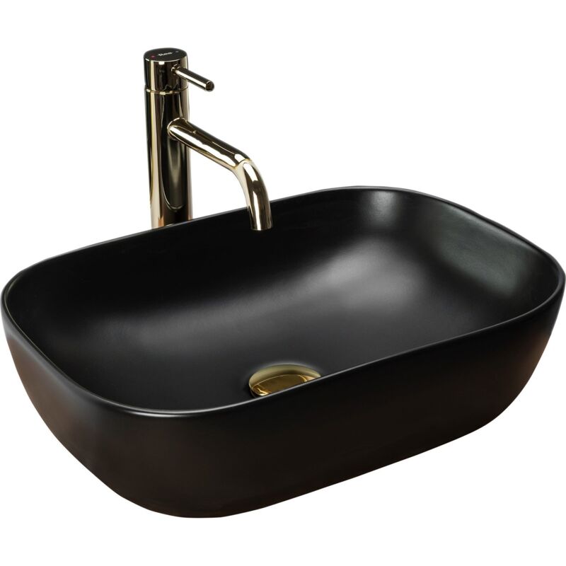 foto del prodotto rea lavabo da appoggio belinda black mat