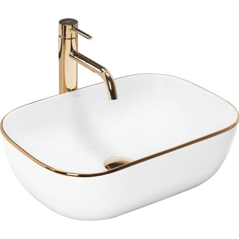 foto del prodotto rea lavabo da appoggio belinda gold edge