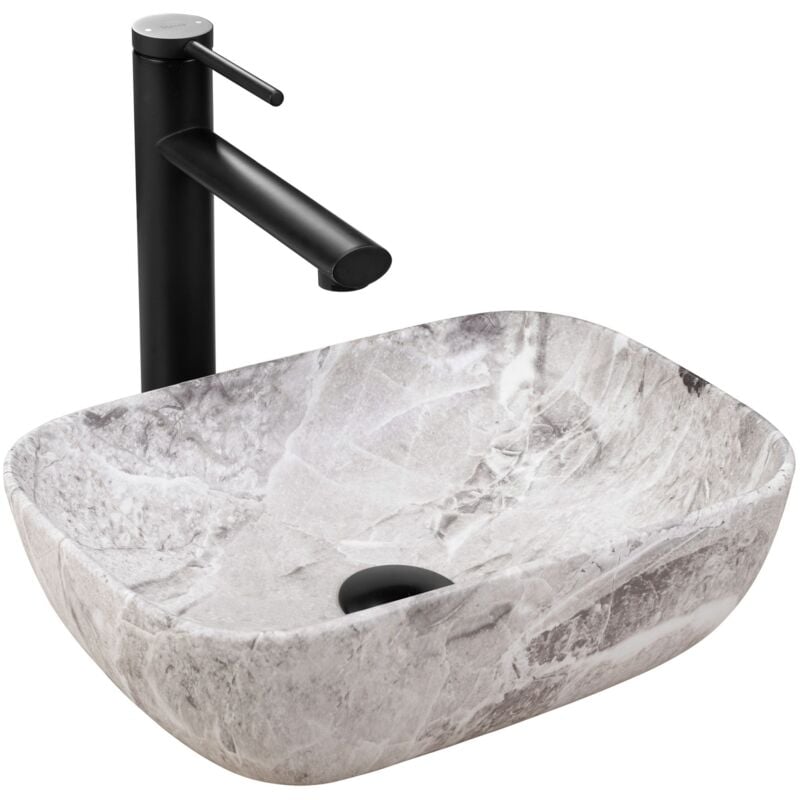 foto del prodotto rea lavabo da appoggio belinda mini stone matt