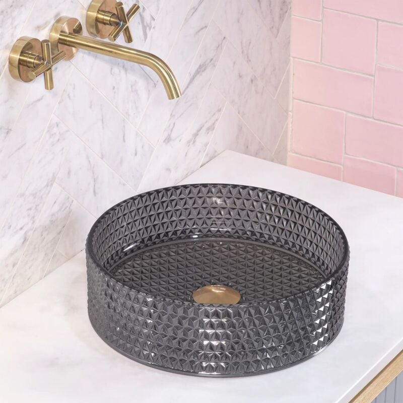 foto del prodotto rea lavabo da appoggio cristal black