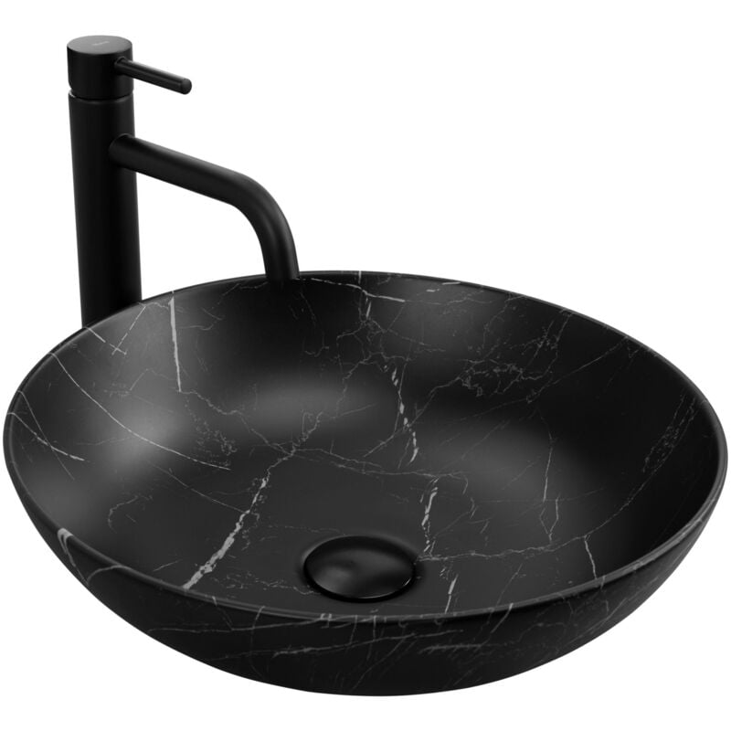 foto del prodotto rea lavabo da appoggio fibo black matt