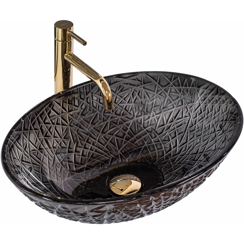 foto del prodotto rea lavabo da appoggio frost black