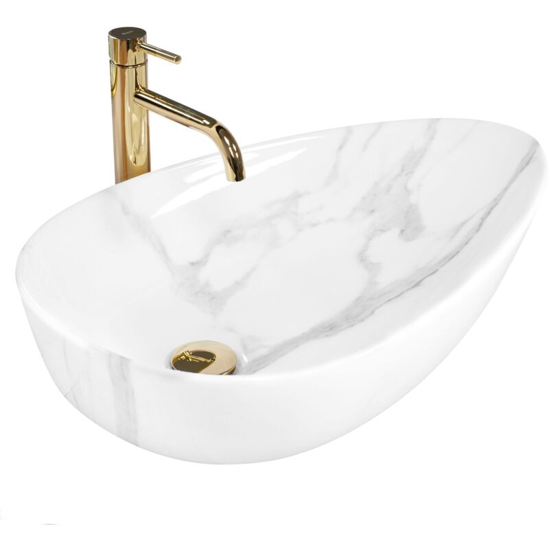 foto del prodotto rea lavabo da appoggio greta bianco shiny
