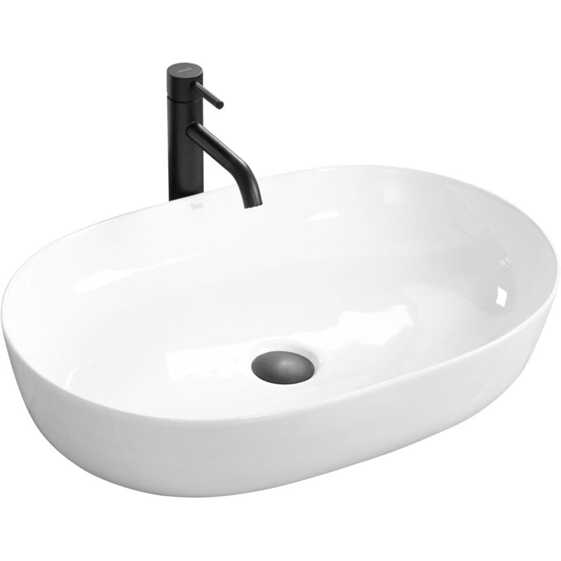 foto del prodotto rea lavabo da appoggio in ceramica cleo white