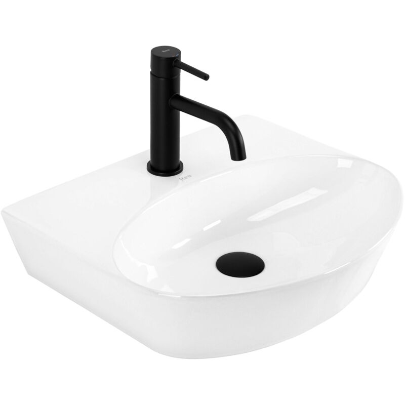 foto del prodotto rea lavabo da appoggio in ceramica kim 46 white ovale