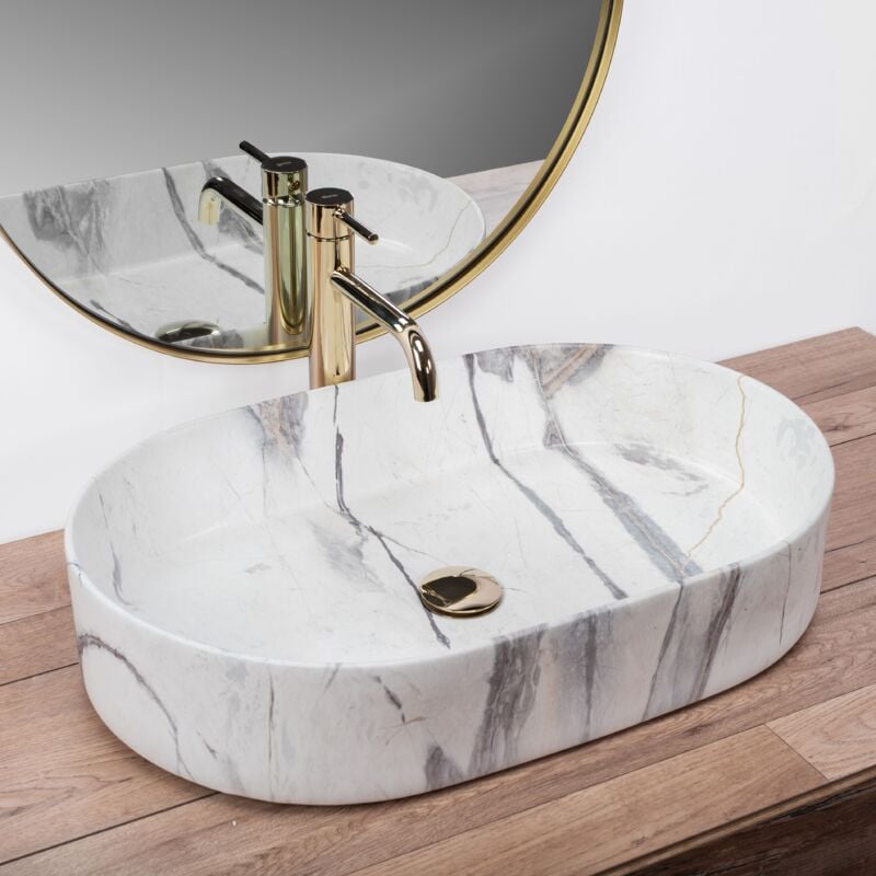 foto del prodotto rea lavabo da appoggio in ceramica nadia 60 sand