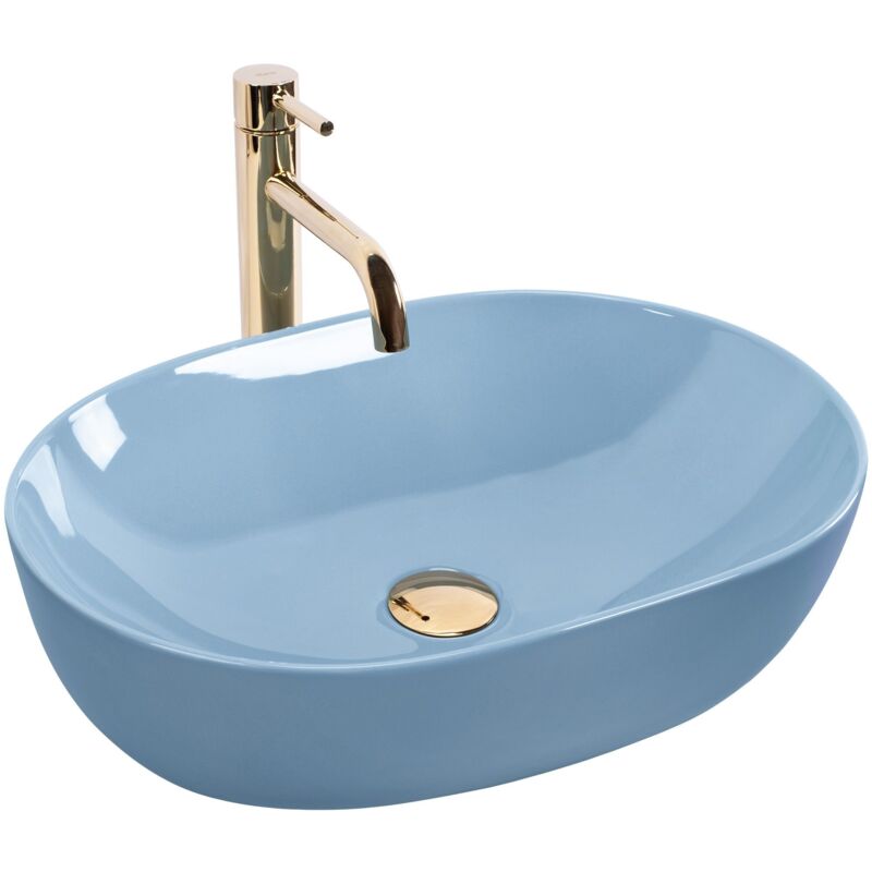 foto del prodotto rea lavabo da appoggio lisa l.blue shiny