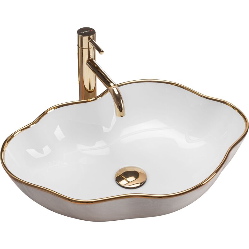 foto del prodotto rea lavabo da appoggio pearl gold edge