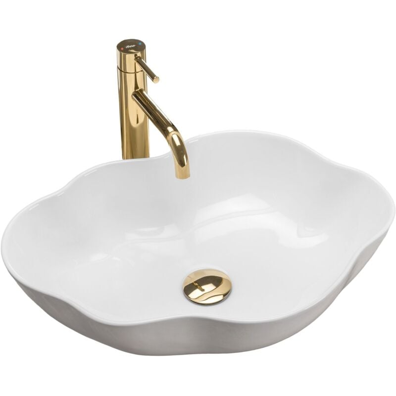 foto del prodotto rea lavabo da appoggio pearl white