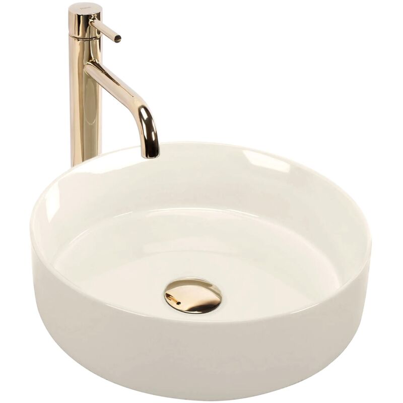 foto del prodotto rea lavabo da appoggio sami ecru shiny