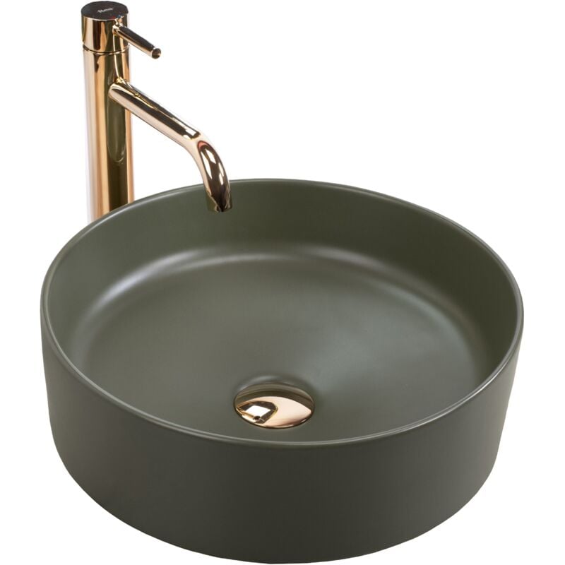 foto del prodotto rea lavabo da appoggio sami green matt