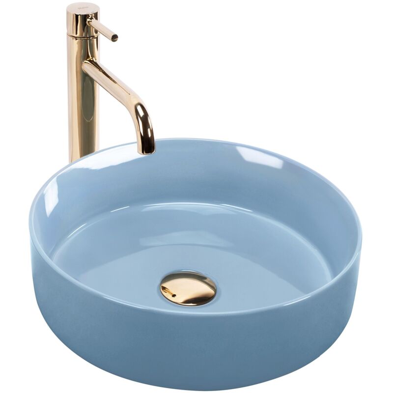 foto del prodotto rea lavabo da appoggio sami l.blue shiny