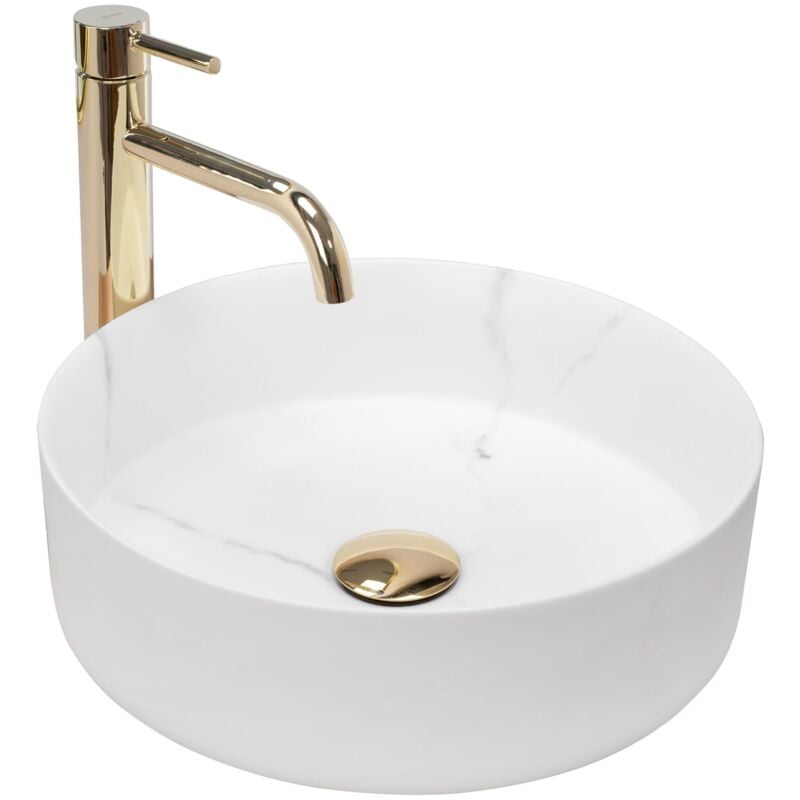 foto del prodotto rea lavabo da appoggio sami marble mat