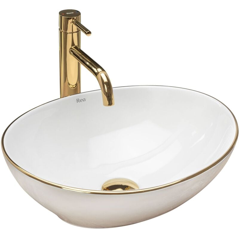 foto del prodotto rea lavabo da appoggio sofia gold edge